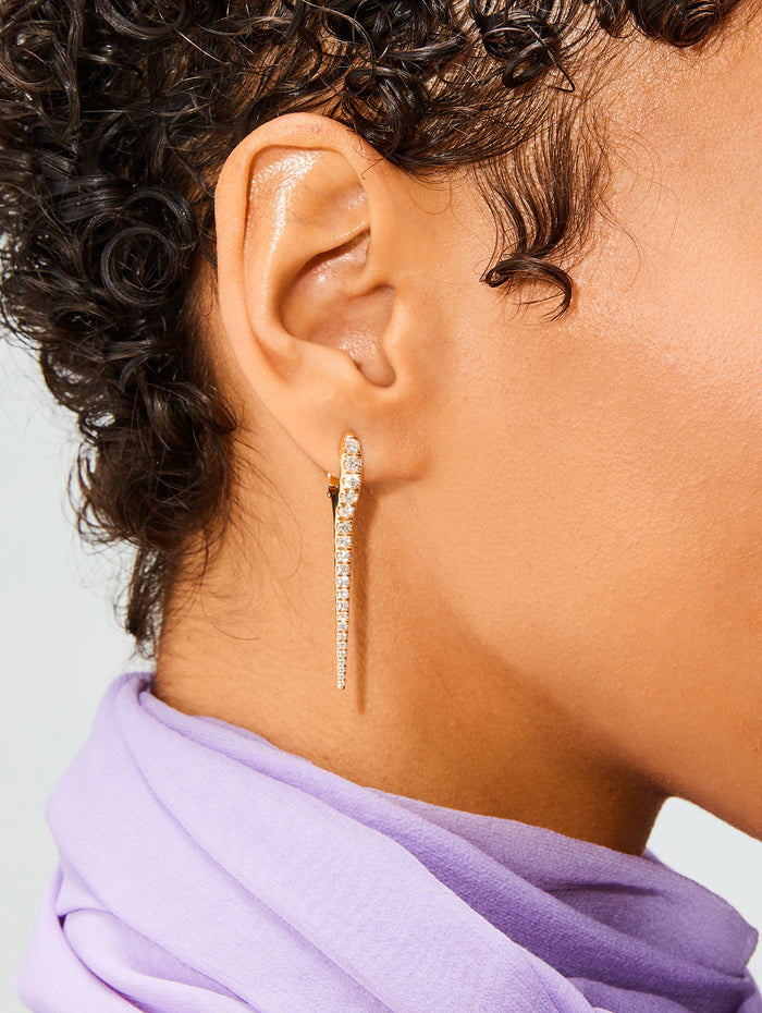 Medium Lola Needle Earrings,MELISSA KAYE,YELLOW GOLD,Image 1