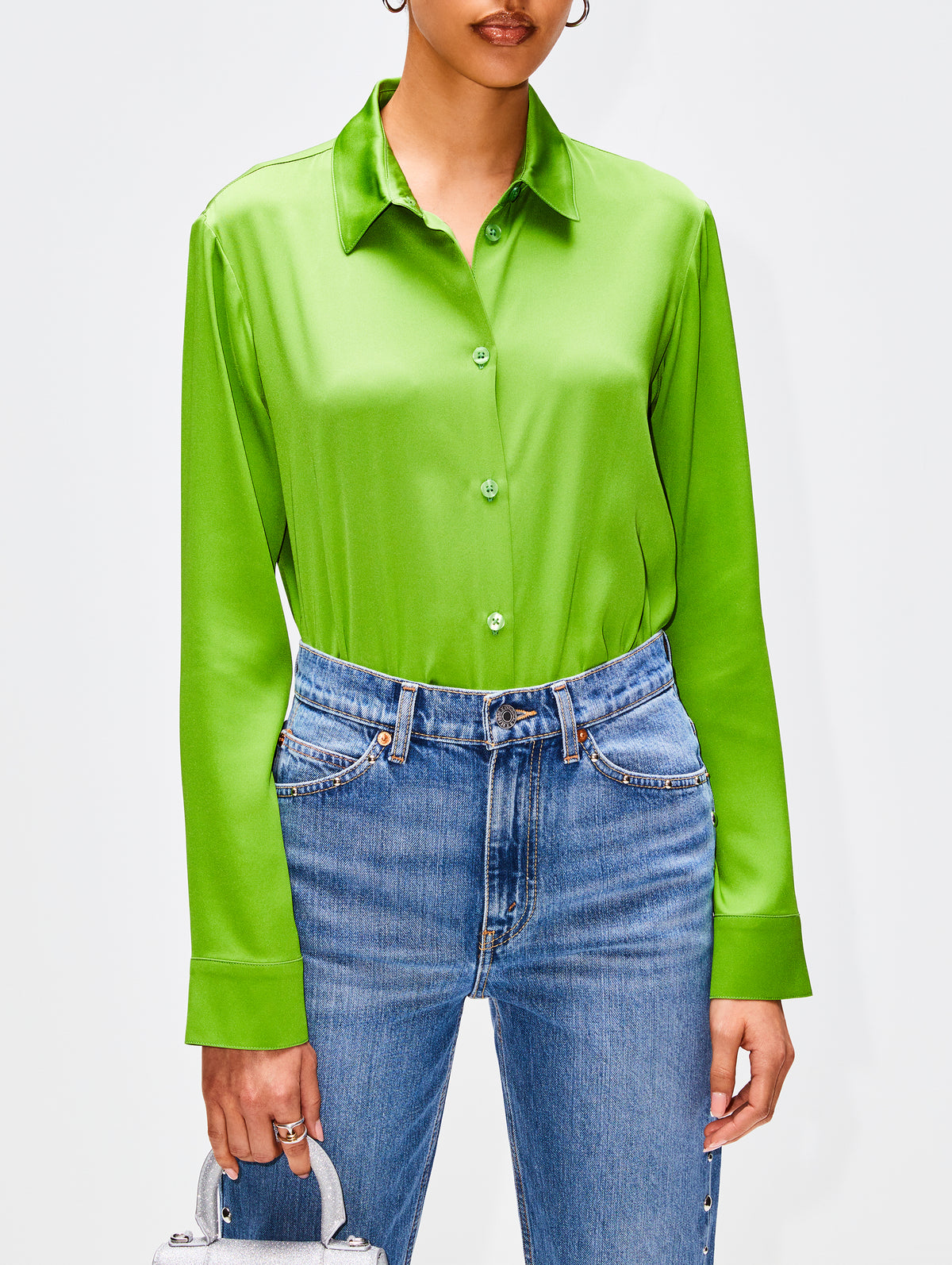 Summer Silk Blouse,ELYSEWALKER LABEL,SKY BLUE,Image 18