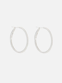 1" Pave Diamond Hoops,SHYLEE ROSE,WHITE GOLD,Image 1