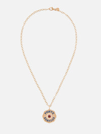Large Garnet Porte Bonheur Necklace,MARLO LAZ,YELLOW GOLD,Image 3