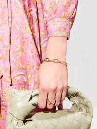 Extra Large Open Link Bracelet,SHYLEE ROSE,YELLOW GOLD,Image 6