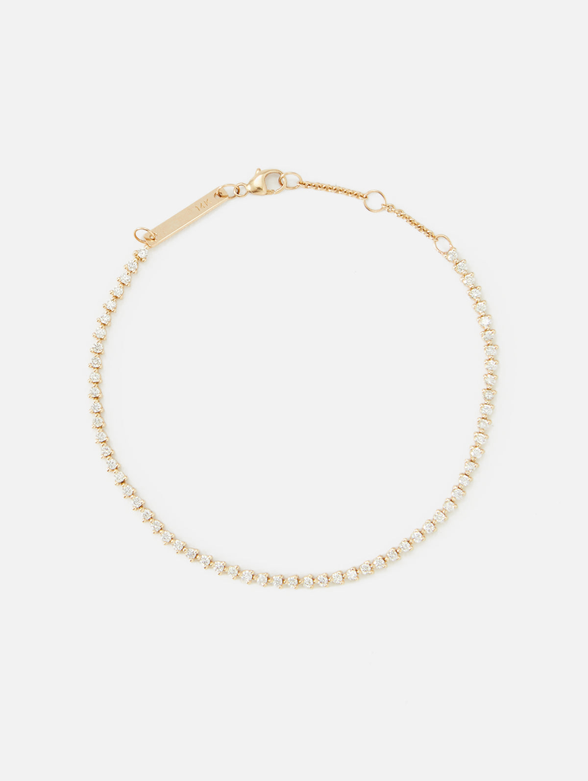 3 Prong Tennis Bracelet,ZOE CHICCO,YELLOW GOLD,Image 3