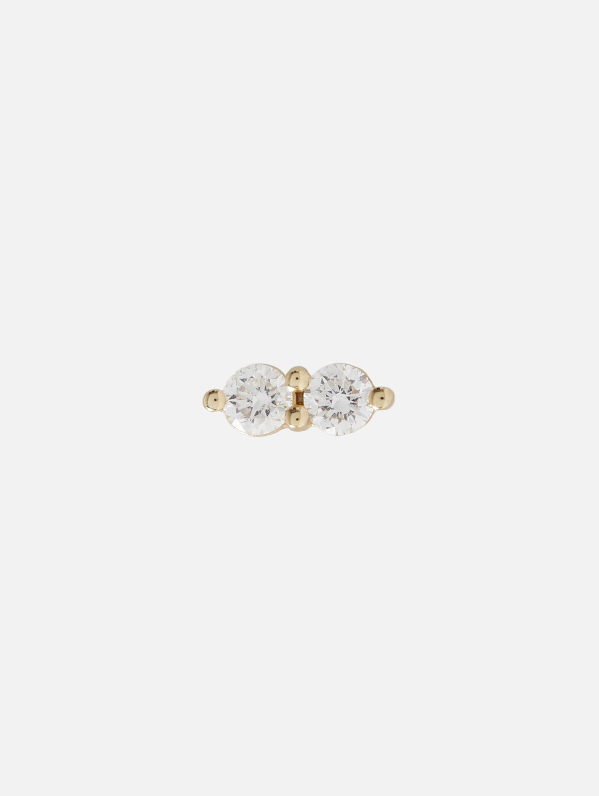 Double Diamond Stud,THREE STORIES JEWELRY,YELLOW GOLD,Image 1