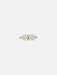 Double Diamond Stud,THREE STORIES JEWELRY,YELLOW GOLD,Image 1