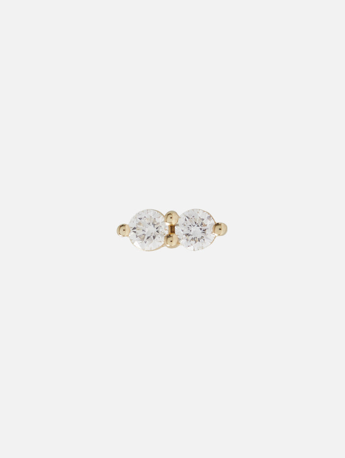 Double Diamond Stud,THREE STORIES JEWELRY,YELLOW GOLD,Image 1