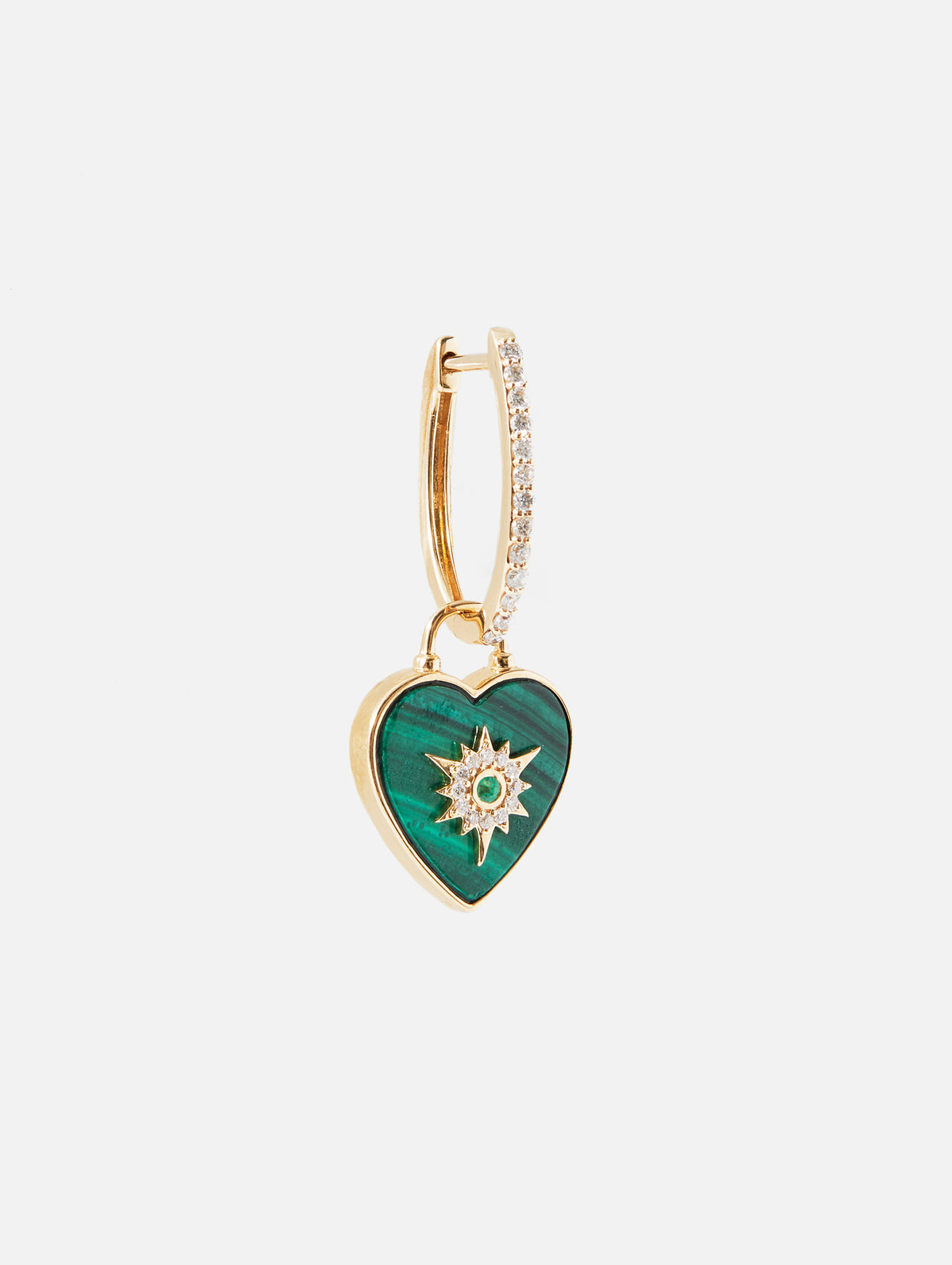 Trust Your Heart Tablet Pendant Malachite & Emerald,THREE STORIES JEWELRY,YELLOW GOLD,Image 4