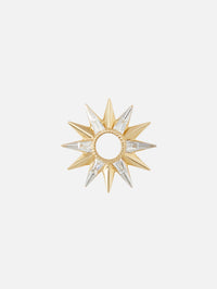 Single Open Starburst Baguette Charms,THREE STORIES JEWELRY,WHITE GOLD/YELLOW GOLD,Image 1
