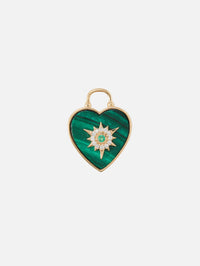 Trust Your Heart Tablet Pendant Malachite & Emerald,THREE STORIES JEWELRY,YELLOW GOLD,Image 1