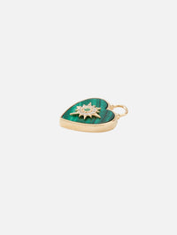 Trust Your Heart Tablet Pendant Malachite & Emerald,THREE STORIES JEWELRY,YELLOW GOLD,Image 3