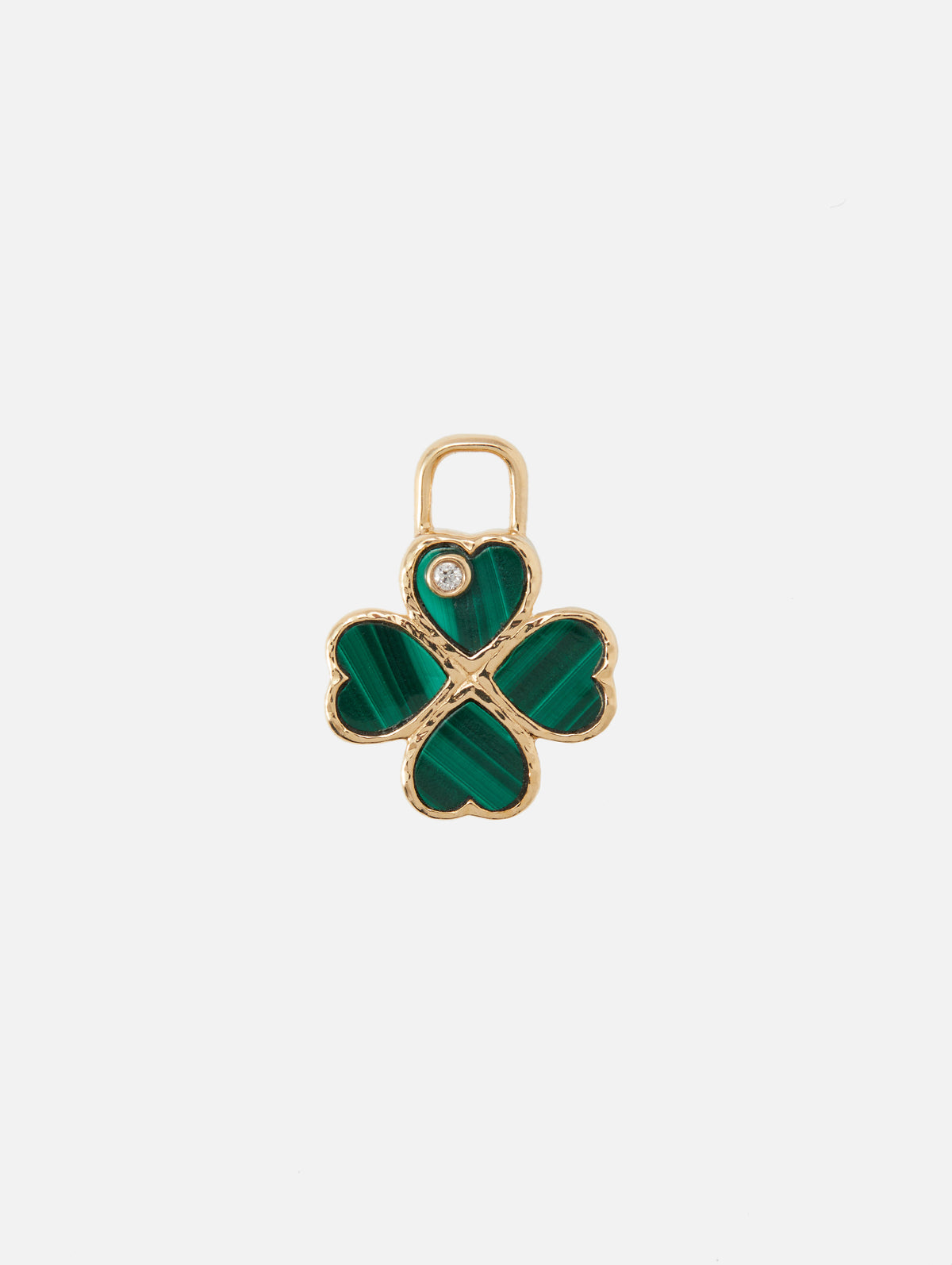 Make A Wish Four Leaf Clover Charm,THREE STORIES JEWELRY,YELLOW GOLD,Image 1