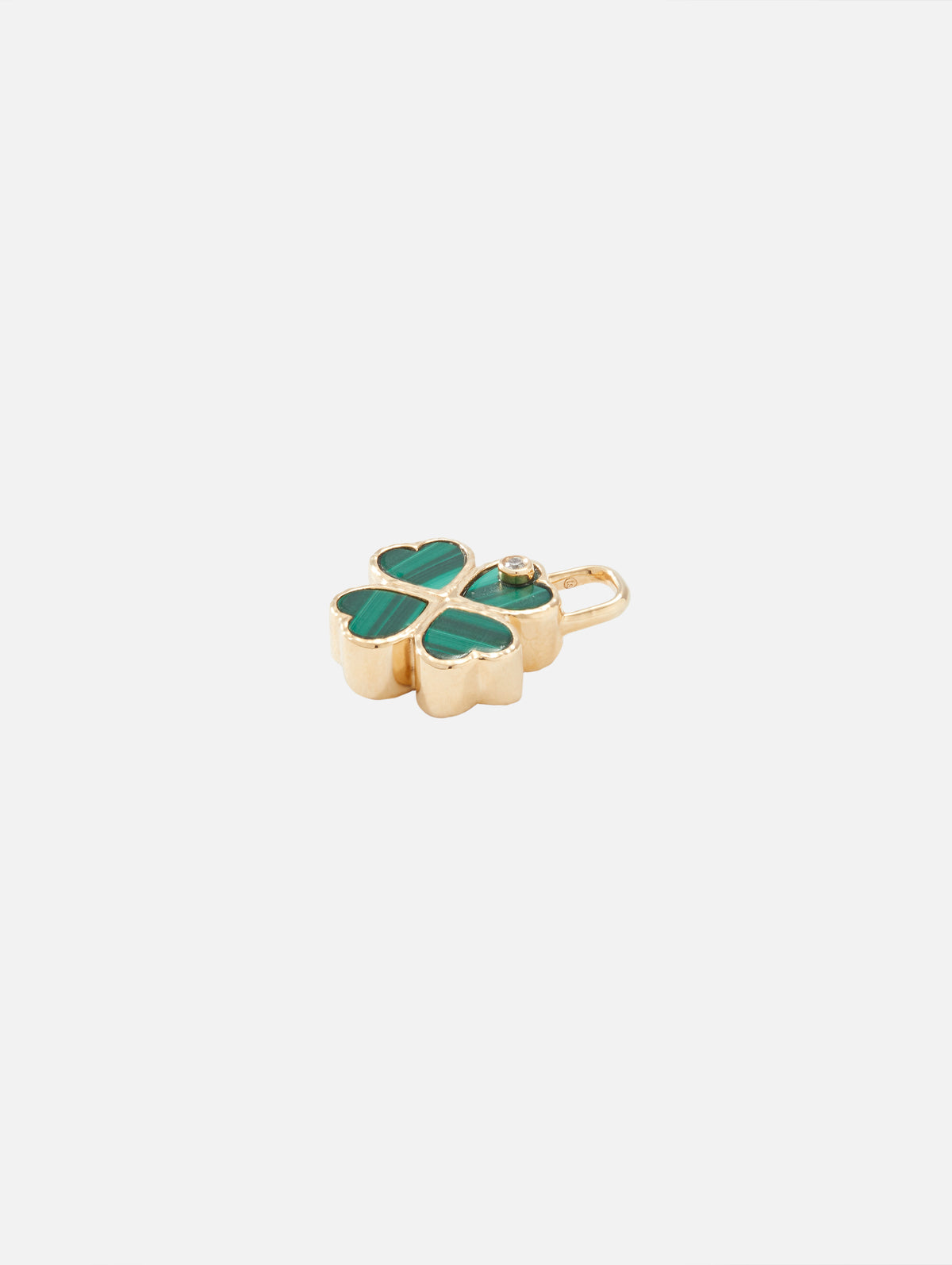Make A Wish Four Leaf Clover Charm,THREE STORIES JEWELRY,YELLOW GOLD,Image 4