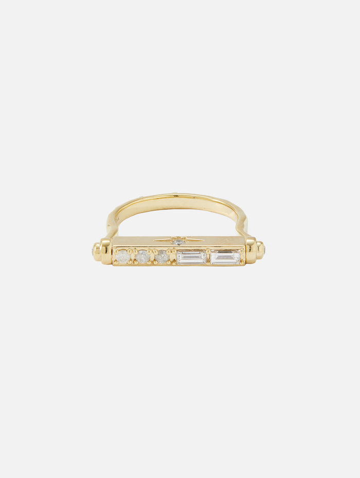 Show Your Love Engraved Narrow Flip Ring,THREE STORIES JEWELRY,YELLOW GOLD,Image 1