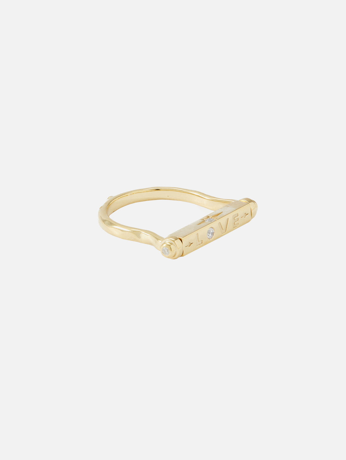 Show Your Love Engraved Narrow Flip Ring,THREE STORIES JEWELRY,YELLOW GOLD,Image 3