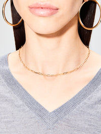 Narrow Paperclip Chain,THREE STORIES JEWELRY,YELLOW GOLD,Image 2
