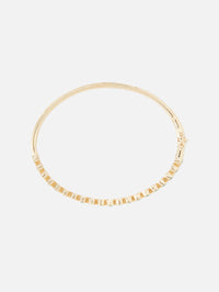 Classic Bezel Set Emerald Bangle,THREE STORIES JEWELRY,YELLOW GOLD,Image 4