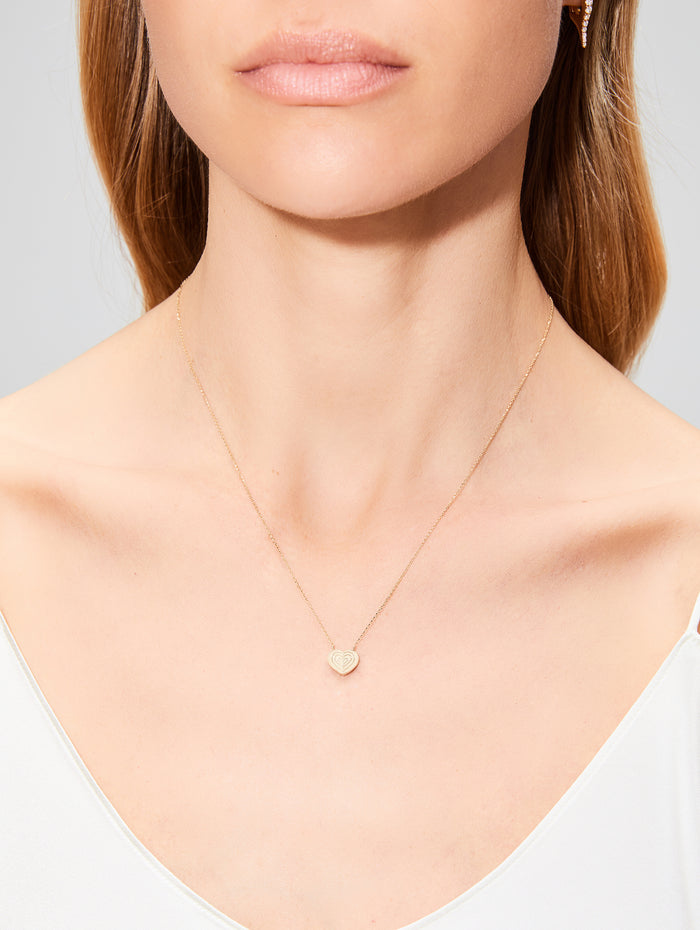 Small Love Explosion Heart Necklace,THREE STORIES JEWELRY,YELLOW GOLD,Image 1