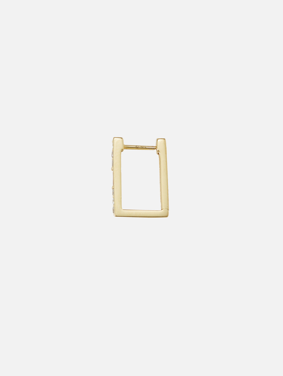 Single Rectangular Diamond Hoop,THREE STORIES JEWELRY,YELLOW GOLD,Image 3