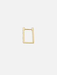 Single Rectangular Diamond Hoop,THREE STORIES JEWELRY,YELLOW GOLD,Image 3