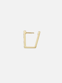 Single Rectangular Diamond Hoop,THREE STORIES JEWELRY,YELLOW GOLD,Image 4
