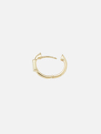 Single Classic Baguette Huggie Hoop,THREE STORIES JEWELRY,YELLOW GOLD,Image 4