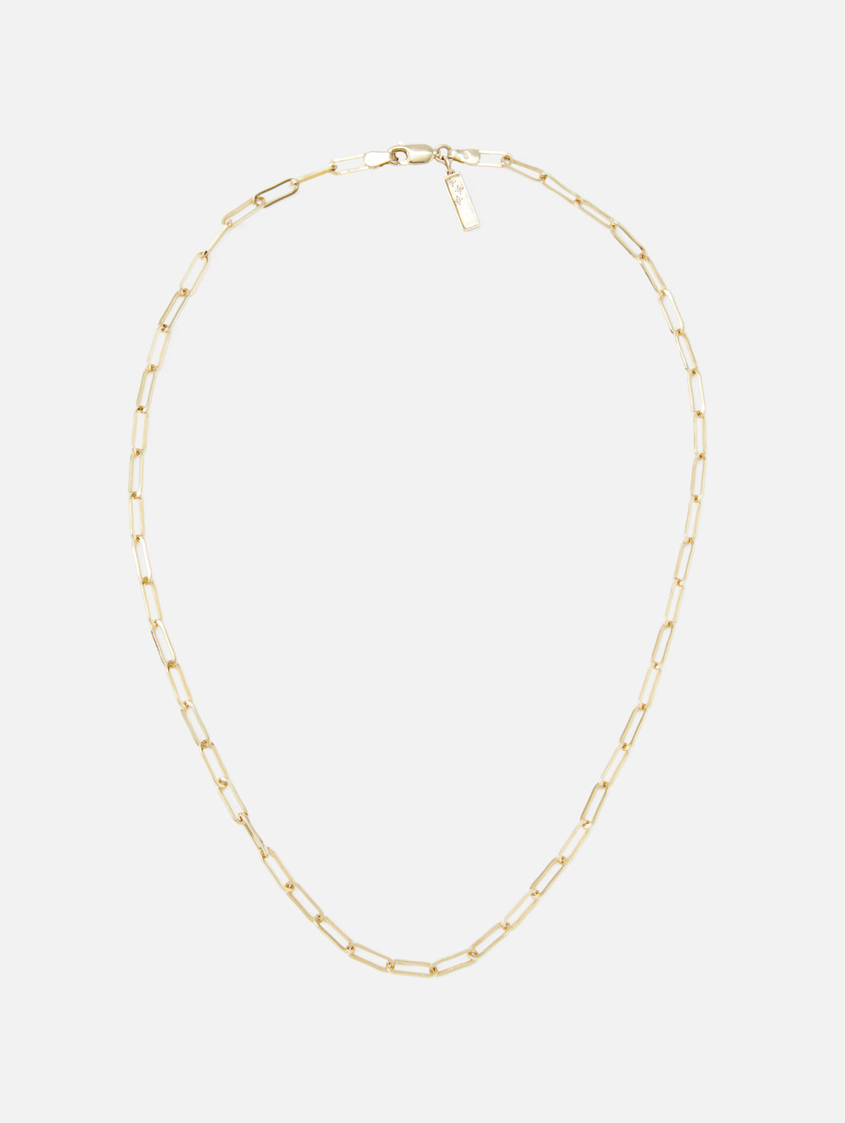 Narrow Paperclip Chain,THREE STORIES JEWELRY,YELLOW GOLD,Image 1