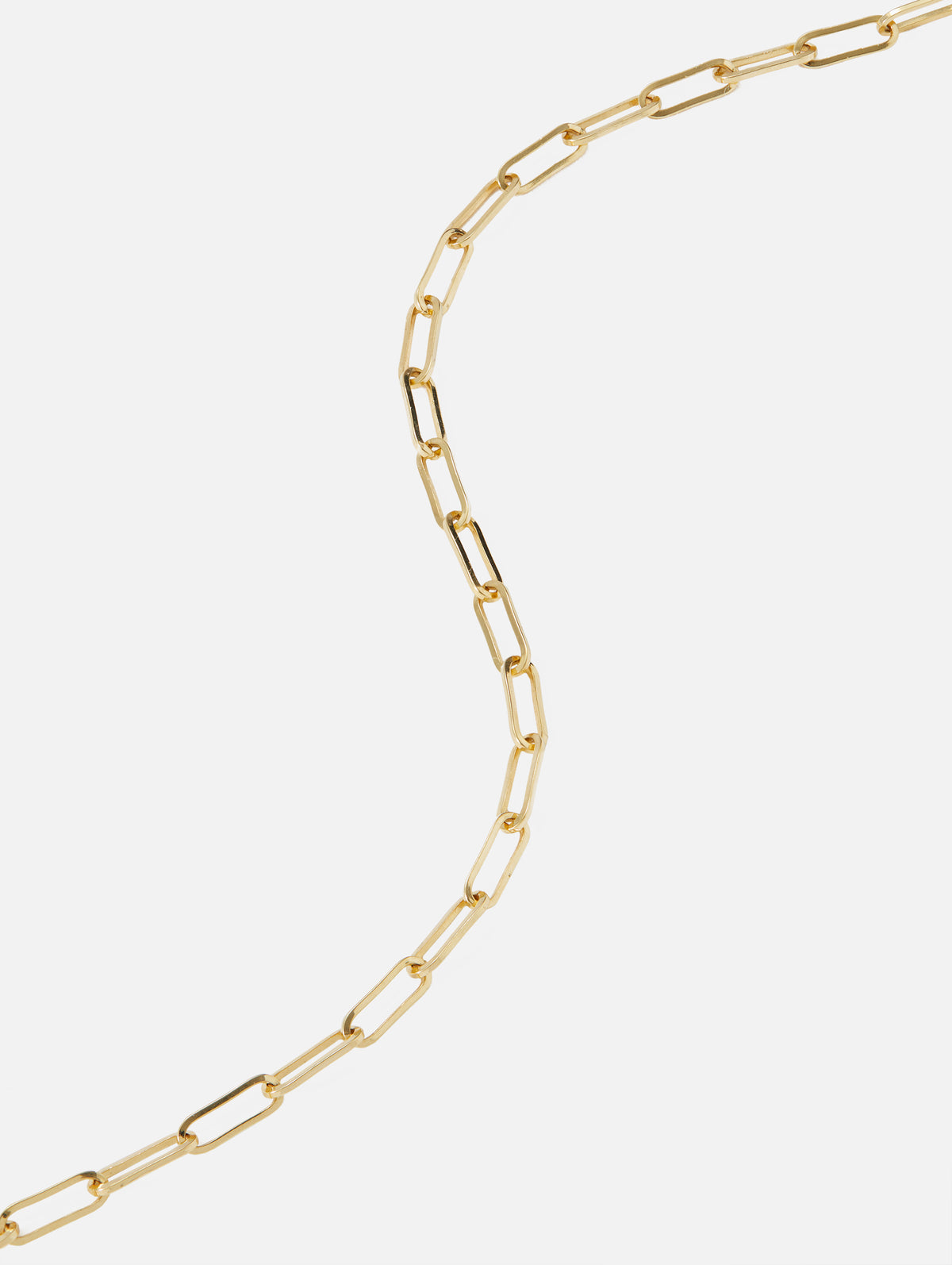Narrow Paperclip Chain,THREE STORIES JEWELRY,YELLOW GOLD,Image 3