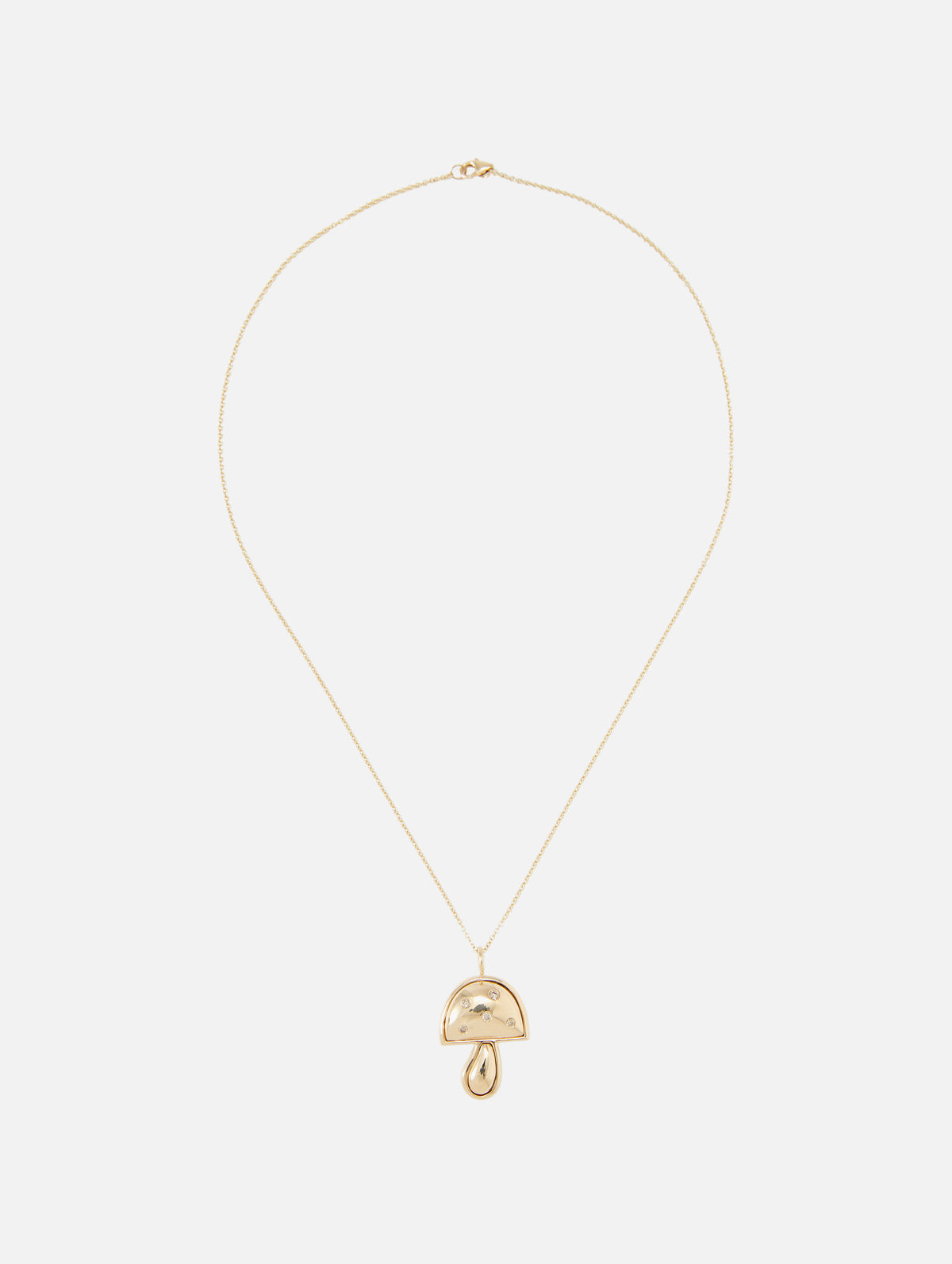 Mini Gold Mushroom Necklace,BRENT NEALE,YELLOW GOLD,Image 3