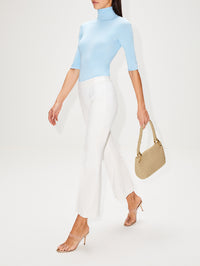 Pull On Cropped Flare Pant,ROSETTA GETTY,WHITE,Image 7