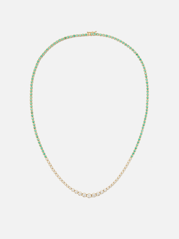 Ludis Tennis Necklace,RENVI,YELLOW GOLD,Image 1