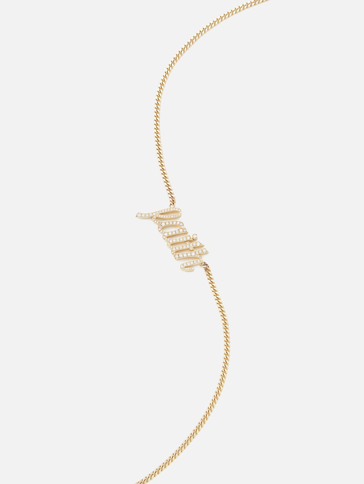 Faith Small La Firma Diamond Necklace,RENVI,YELLOW GOLD,Image 4