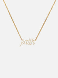 Faith Small La Firma Diamond Necklace,RENVI,YELLOW GOLD,Image 1