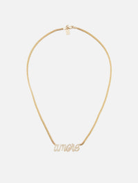 Amore Large La Firma Diamond Necklace,RENVI,YELLOW GOLD,Image 3