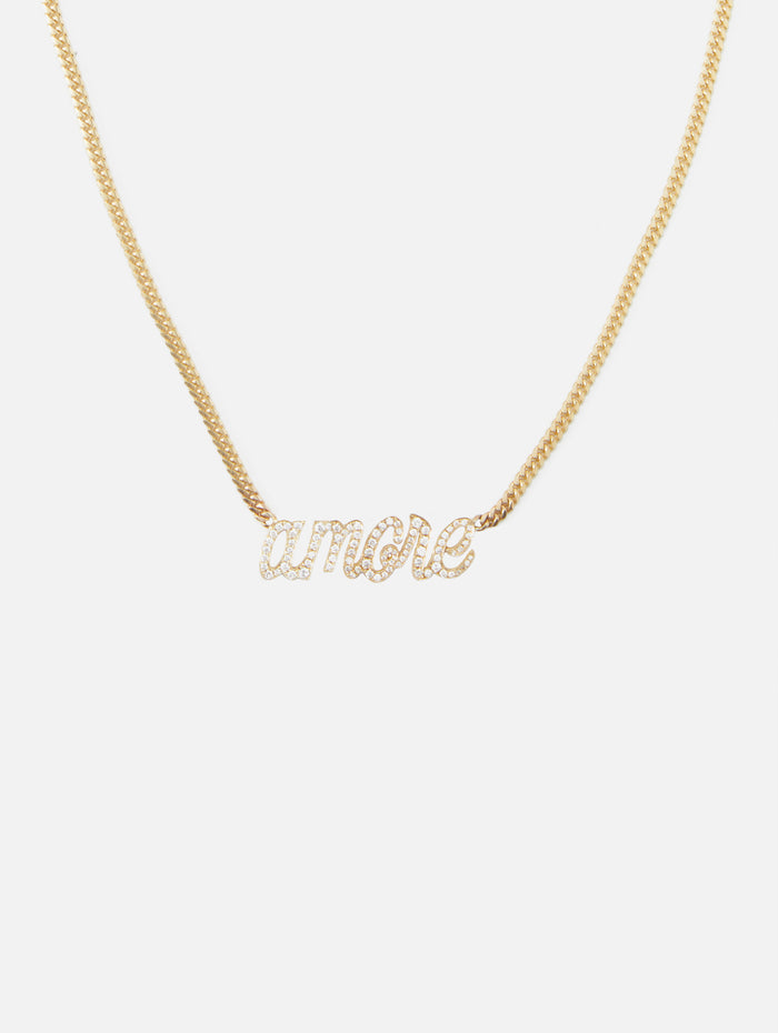 Amore Large La Firma Diamond Necklace,RENVI,YELLOW GOLD,Image 1