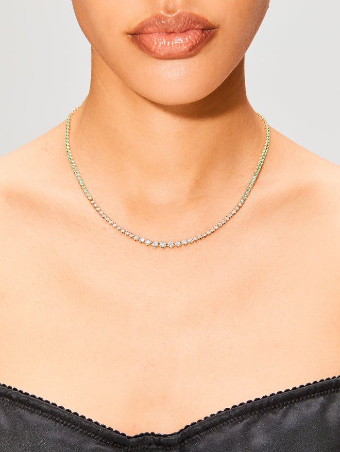 Ludis Tennis Necklace,RENVI,YELLOW GOLD,Image 1
