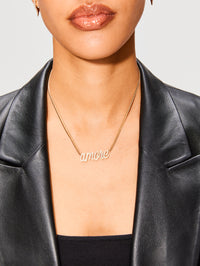 Amore Large La Firma Diamond Necklace,RENVI,YELLOW GOLD,Image 2