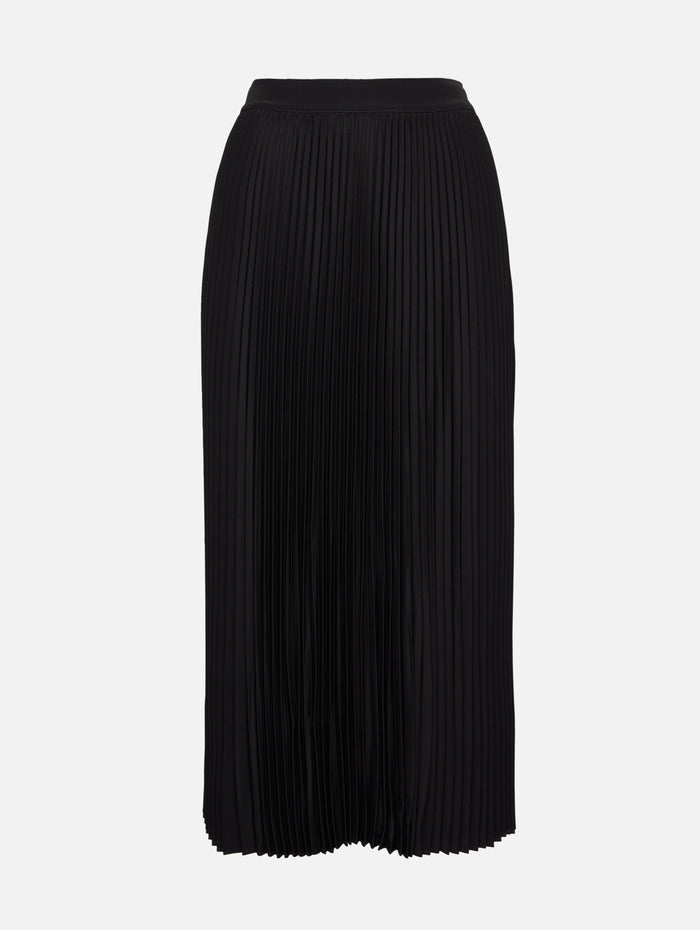 Pleated Elastic Skirt,CO,BLACK,Image 1