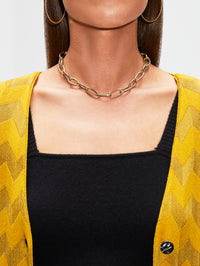 Jumbo Link Necklace,SHYLEE ROSE,YELLOW GOLD,Image 2