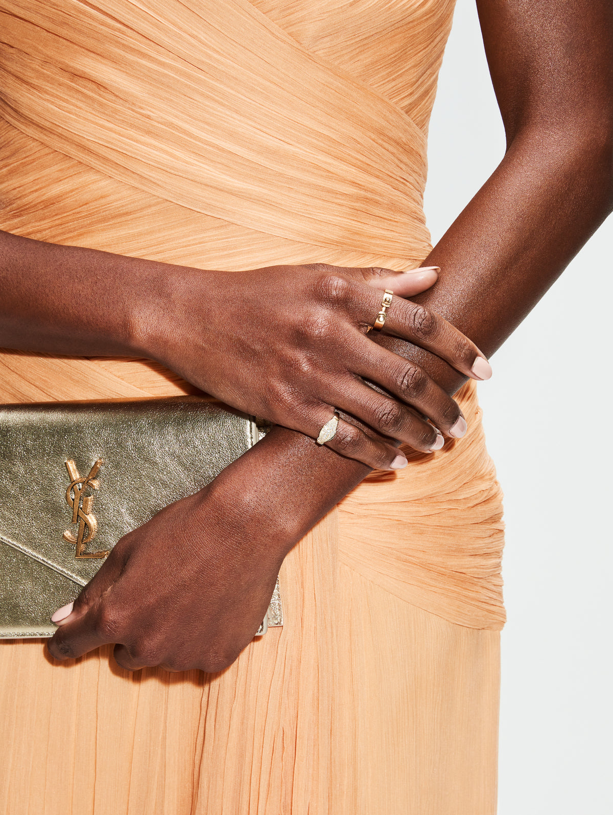 Maia Full Pave Pinky Ring,RENVI,YELLOW GOLD,Image 2