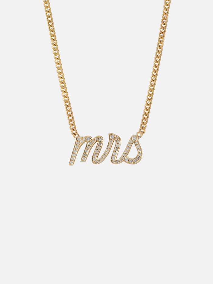 Small La Firma Necklace "Mrs",RENVI,YELLOW GOLD,Image 1