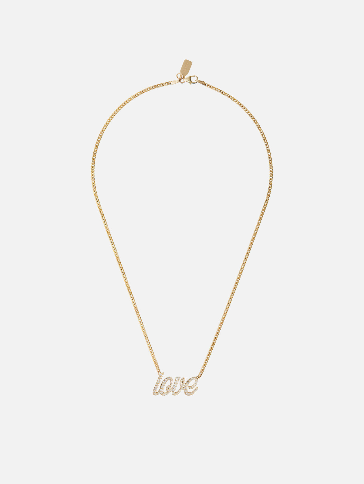 Love Small La Firma Diamond Necklace,RENVI,YELLOW GOLD,Image 3