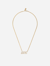 Love Small La Firma Diamond Necklace,RENVI,YELLOW GOLD,Image 3