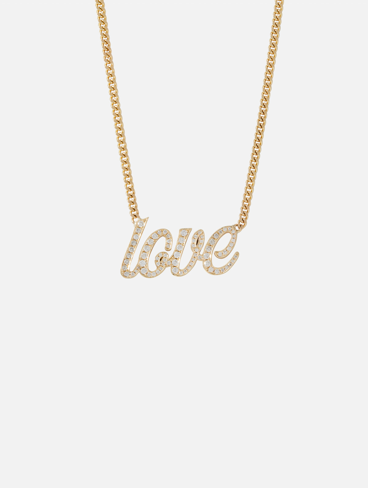 Love Small La Firma Diamond Necklace,RENVI,YELLOW GOLD,Image 1