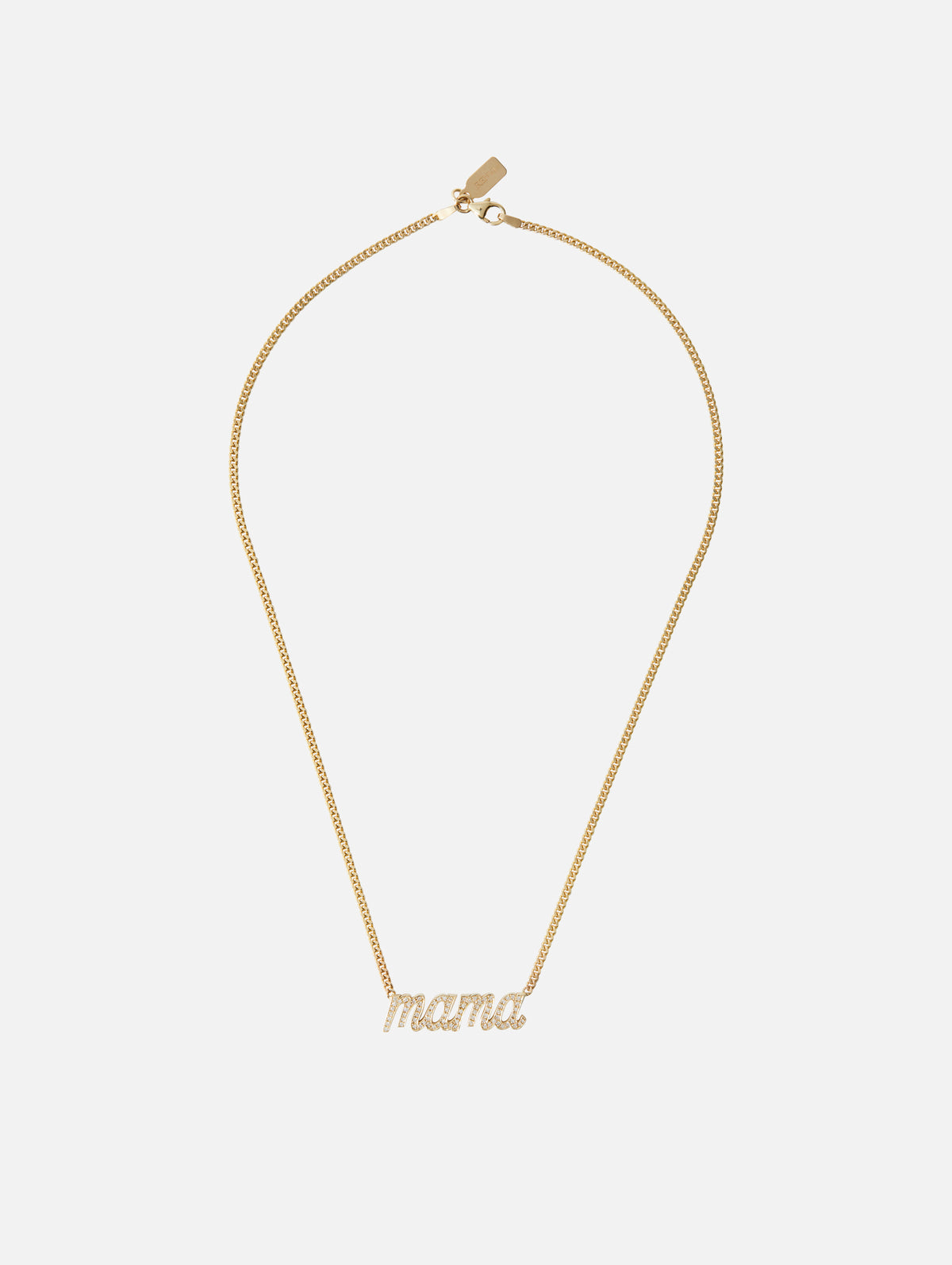 Mama Small La Firma Diamond Necklace,RENVI,YELLOW GOLD,Image 3