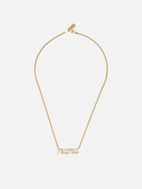 Mama Small La Firma Diamond Necklace,RENVI,YELLOW GOLD,Image 3