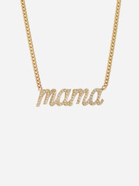 Mama Small La Firma Diamond Necklace,RENVI,YELLOW GOLD,Image 1