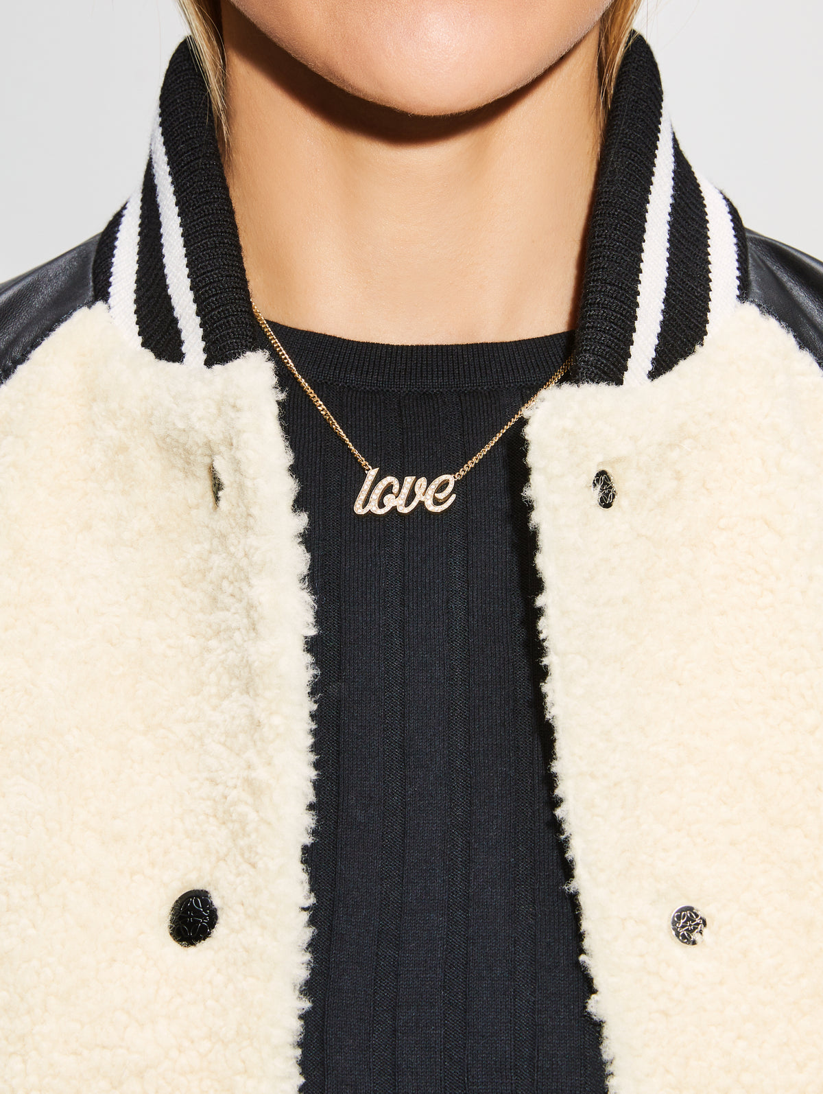 Love Small La Firma Diamond Necklace,RENVI,YELLOW GOLD,Image 2