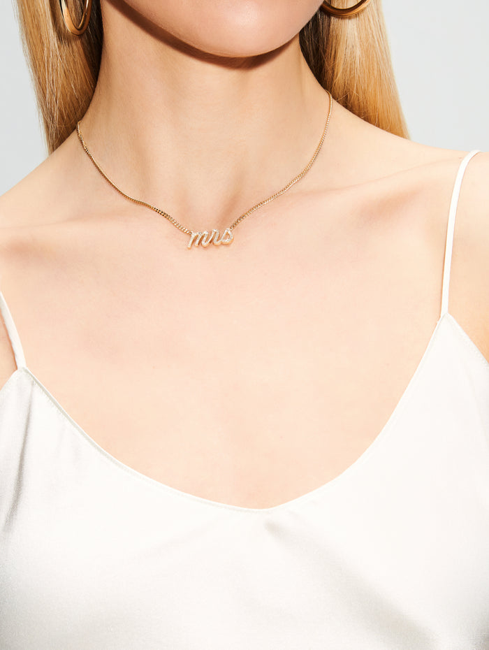 Small La Firma Necklace "Mrs",RENVI,YELLOW GOLD,Image 1