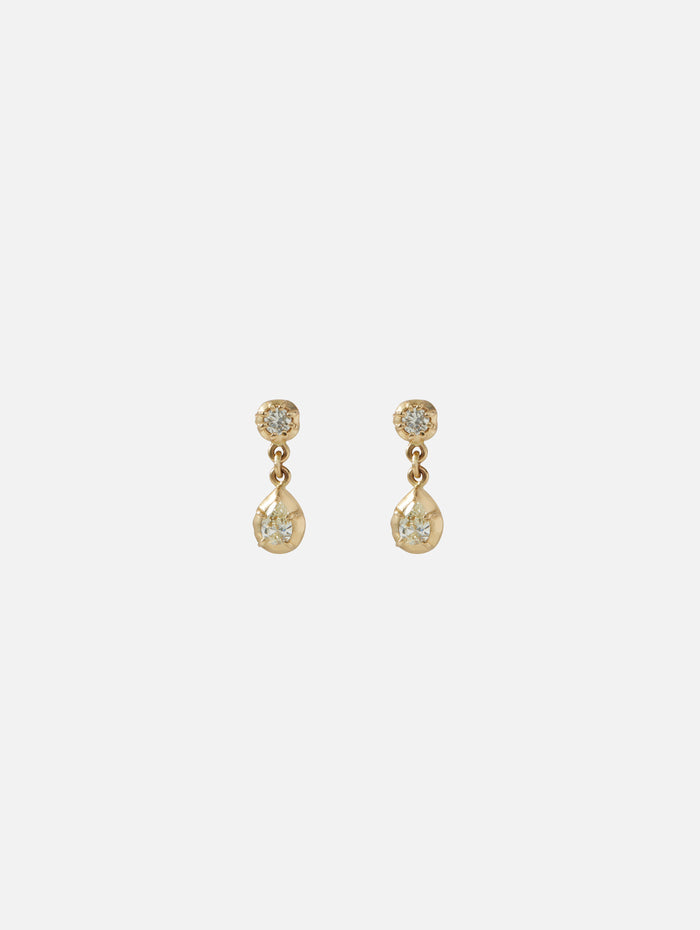 Sophie 1+1 Diamond Teardrop Stud,JACQUIE AICHE,YELLOW GOLD,Image 1