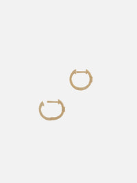Pavé Diamond Mini Hoops WIth Diamond Baguette,JACQUIE AICHE,YELLOW GOLD,Image 4