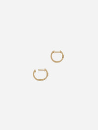 Mini Emerald Baguette Pavé Diamond Hoop,JACQUIE AICHE,YELLOW GOLD,Image 4
